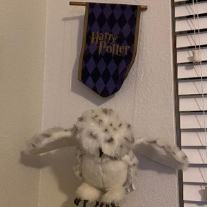 Harry Potter hanging flying Hedwig plush owl